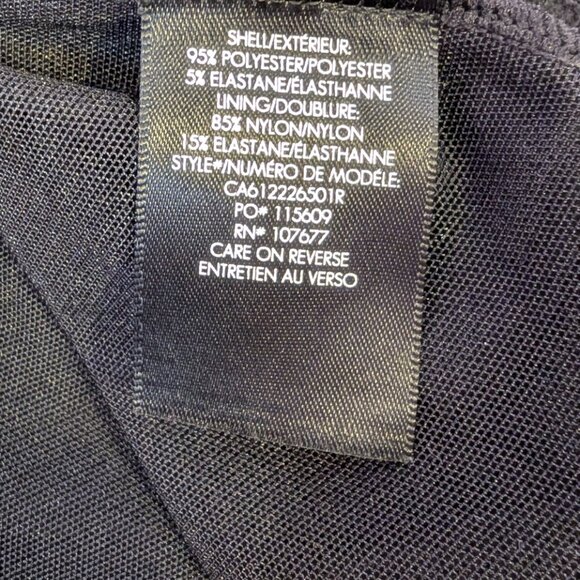 NWT Alice + Olivia | AIR Cate Bodycon Black Mini Dress w/ Sheer Mesh Panel | 12 - Picture 11 of 13